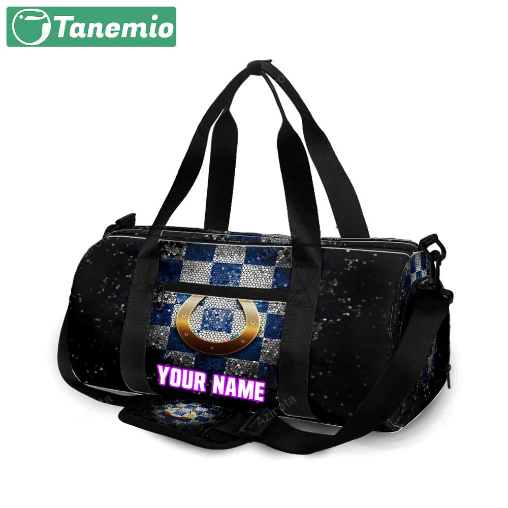 Indianapolis colts golden glass personalized name travel bag gym bag 2023 Travel Bag