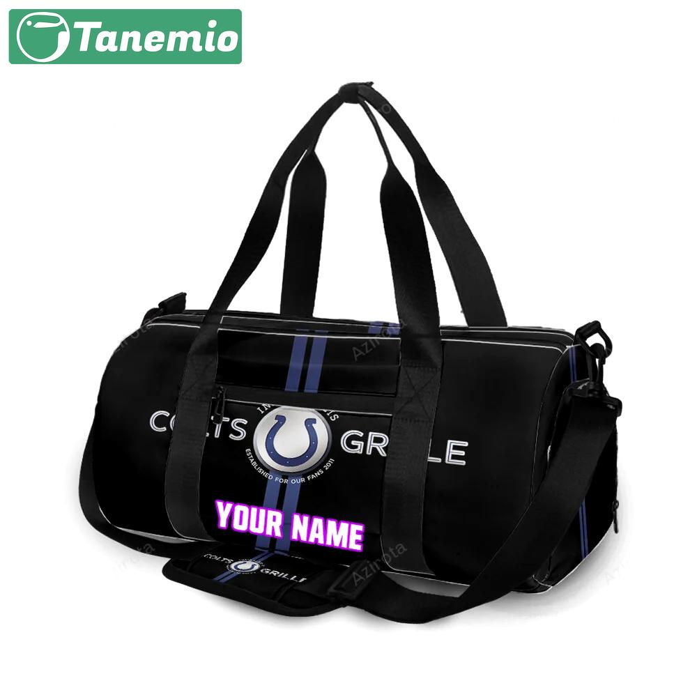 Indianapolis colts horseshoe colts grille personalized name travel bag gym bag 174 Travel Bag