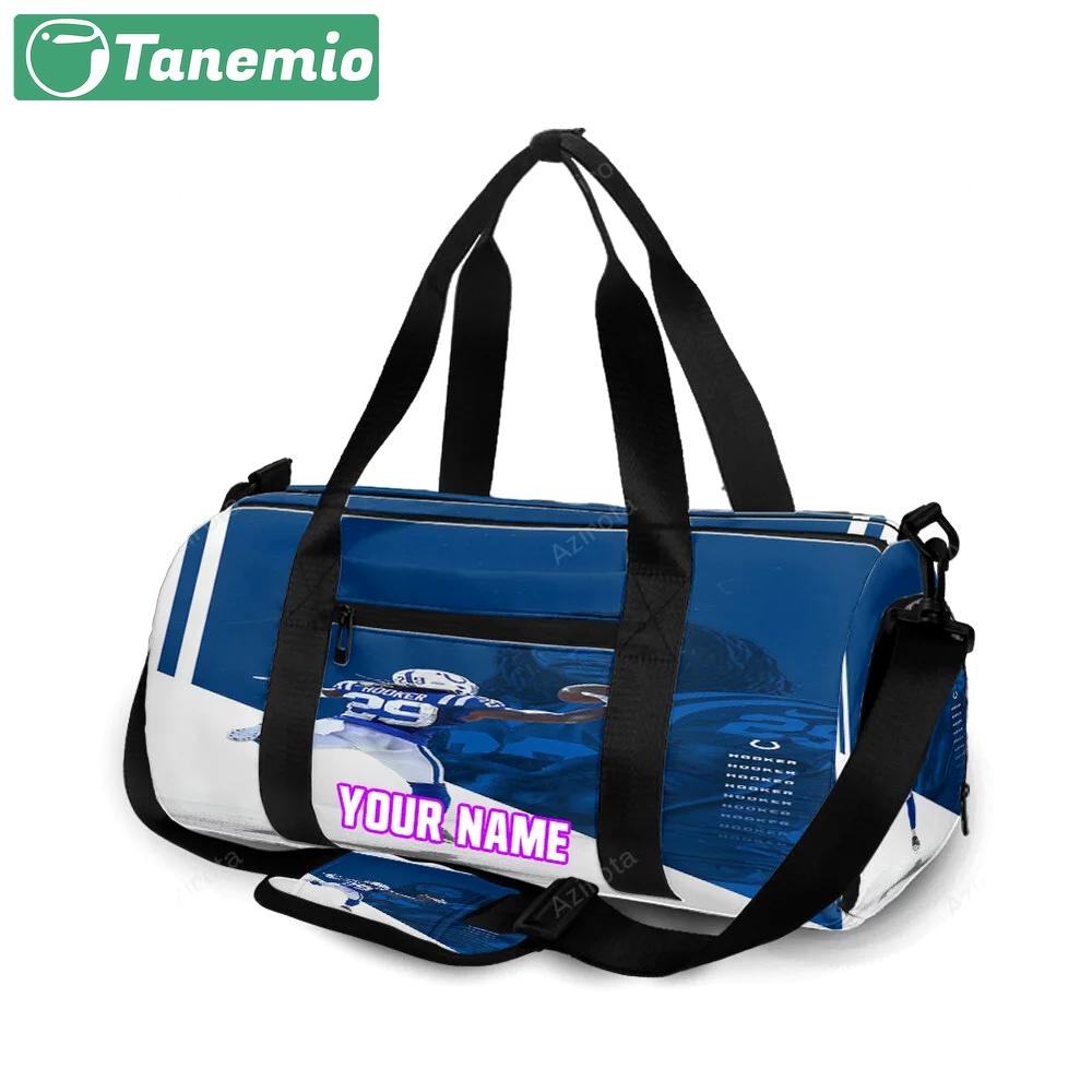 Indianapolis colts malik hooker1 personalized name travel bag gym bag 212 Travel Bag