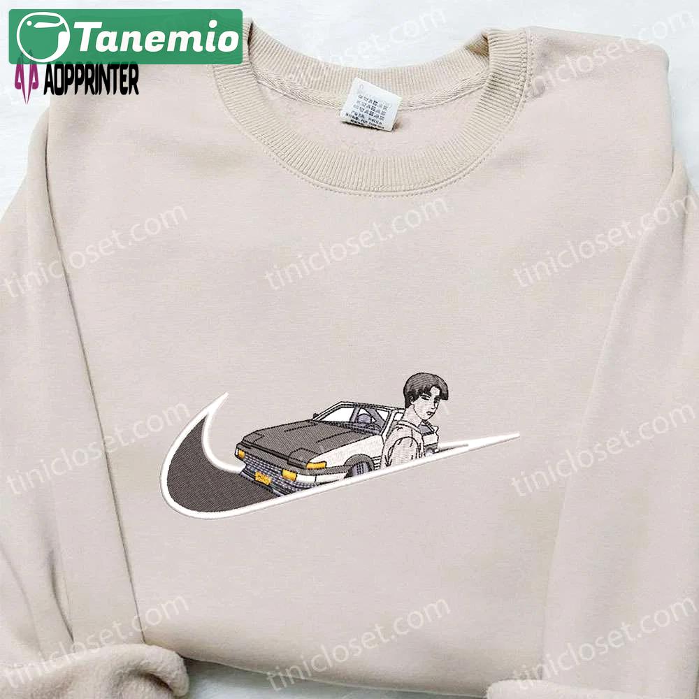 Initial d x nike swoosh embroidered shirt: takumi fujiwara inspired Embroidered Shirt
