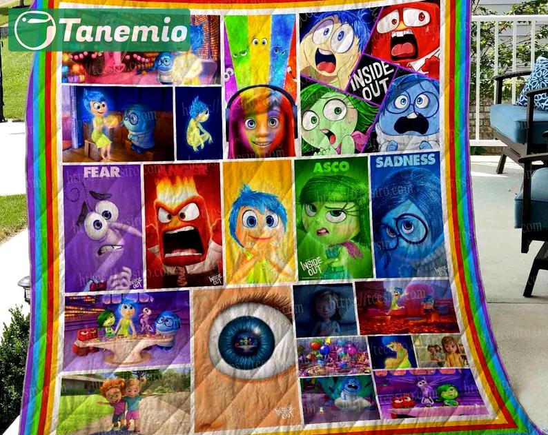 Inside out fleece blanket, inside out blanket, inside out characters blanket, birthday gifts for kids, christmas gifts Quilt Blanket