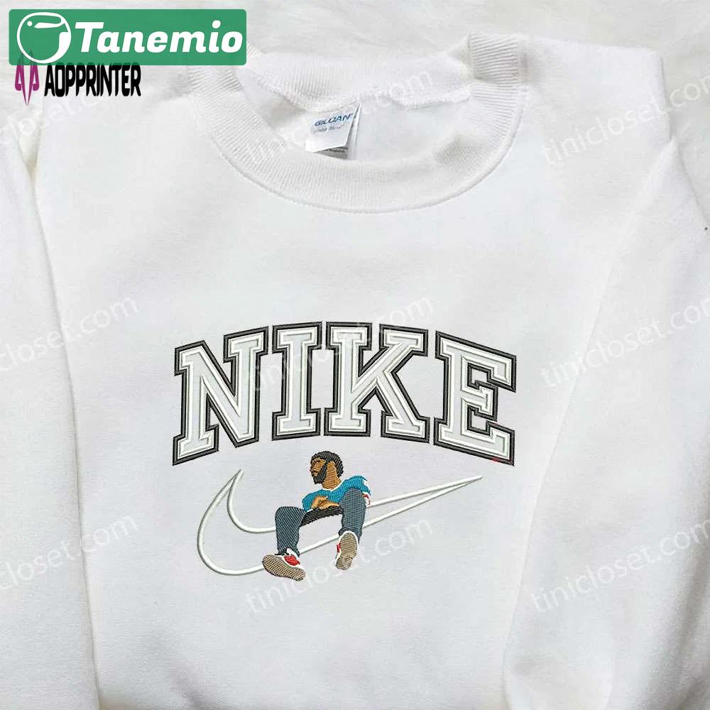 J cole x nike embroidered sweatshirt: celebrity inspired shirt Embroidered Shirt