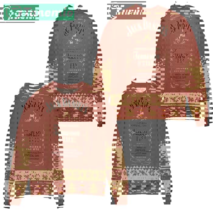 Jack daniel?s tennessee fire whisky pine tree ugly christmas  hot 2024 style 875 Christmas Ugly Sweater