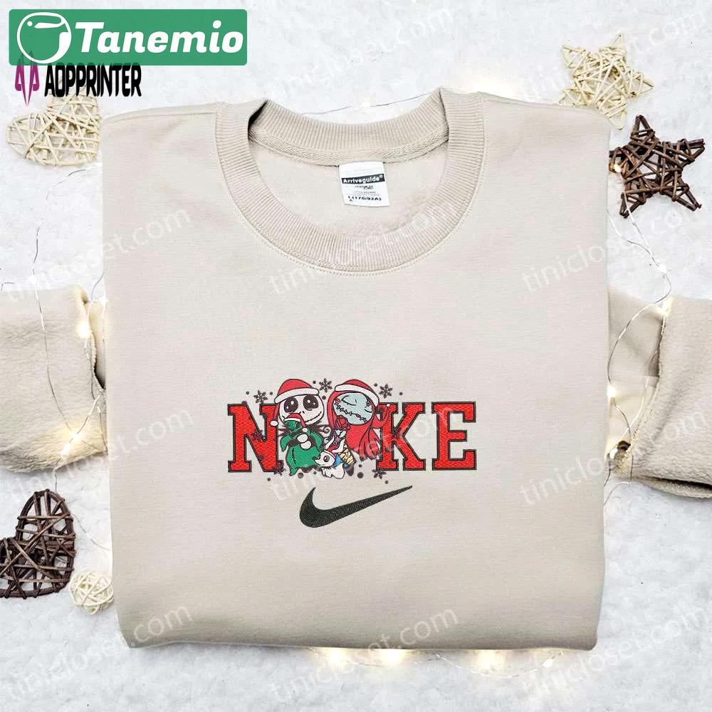 Jack sally & oogie boogie x nike christmas sweatshirt: embroidered movie merry shirt – best gift ideas Embroidered Shirt