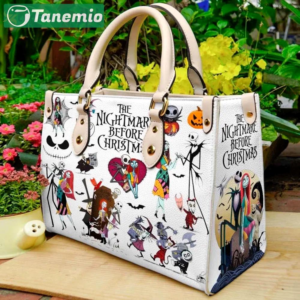 Jack skellington leather handbag gift for women 4311 Women Leather Hand Bag