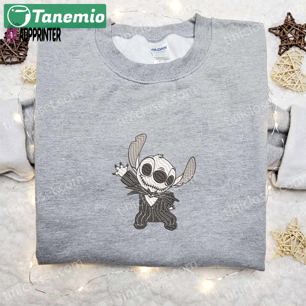 Jack skellington stitch cosplay embroidered sweatshirt disney halloween shirt funny t-shirt Embroidered Shirt