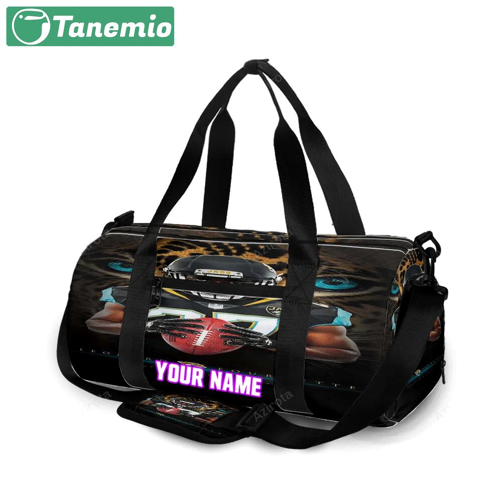 Jacksonville jaguars leonard fournette personalized name travel bag gym bag 875 Travel Bag