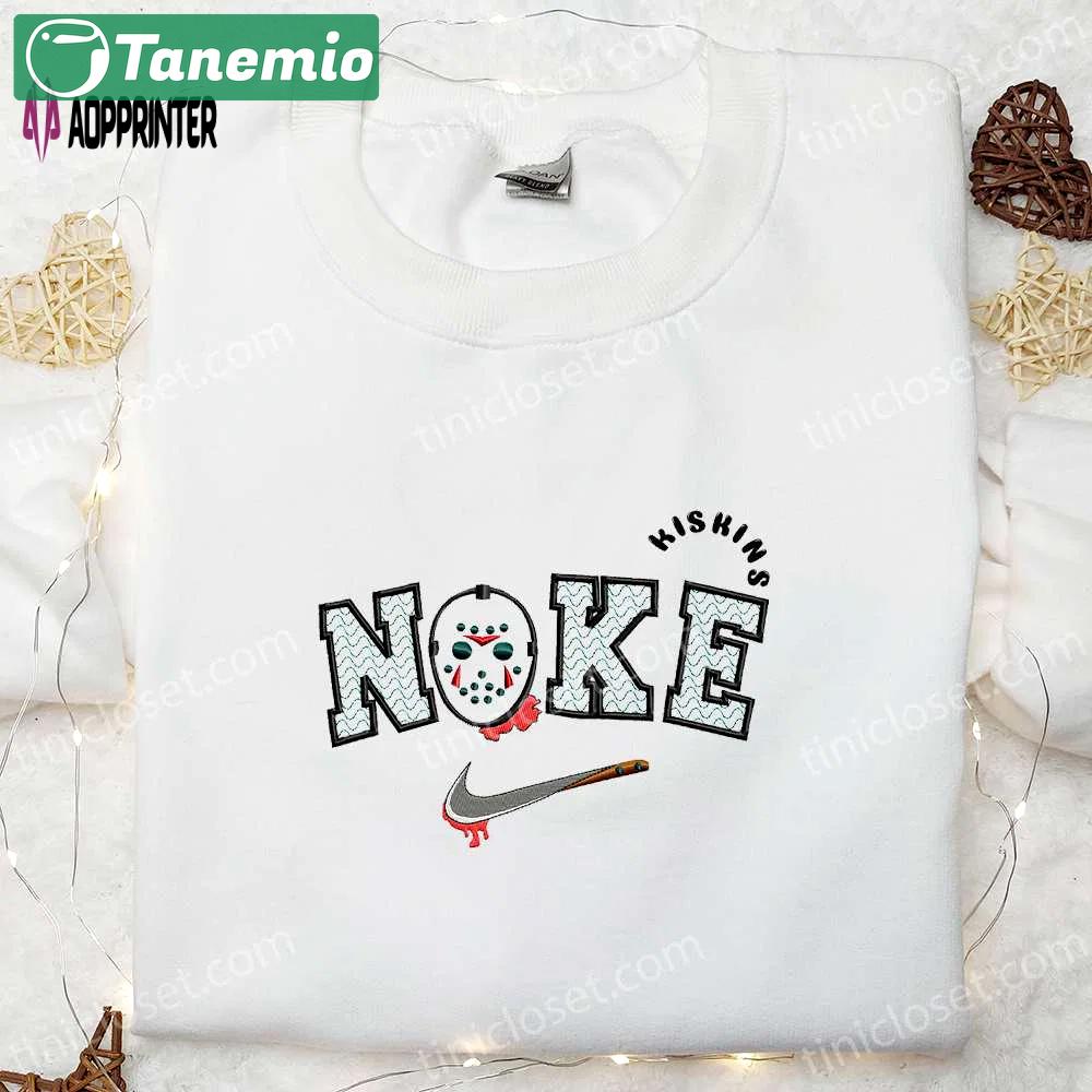 Jason voorhees x nike embroidered hoodie & shirt: best halloween gift ideas Embroidered Shirt