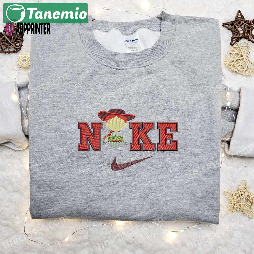 Jessi x nike cartoon embroidered shirt: toy story inspired design for trendy nike fans Embroidered Shirt