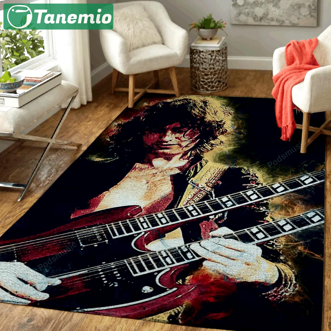 Jimmy page semi abstract compilation music art art for fans area rug living room carpet rug regtangle carpet floor decor home decor Rectangle Rug