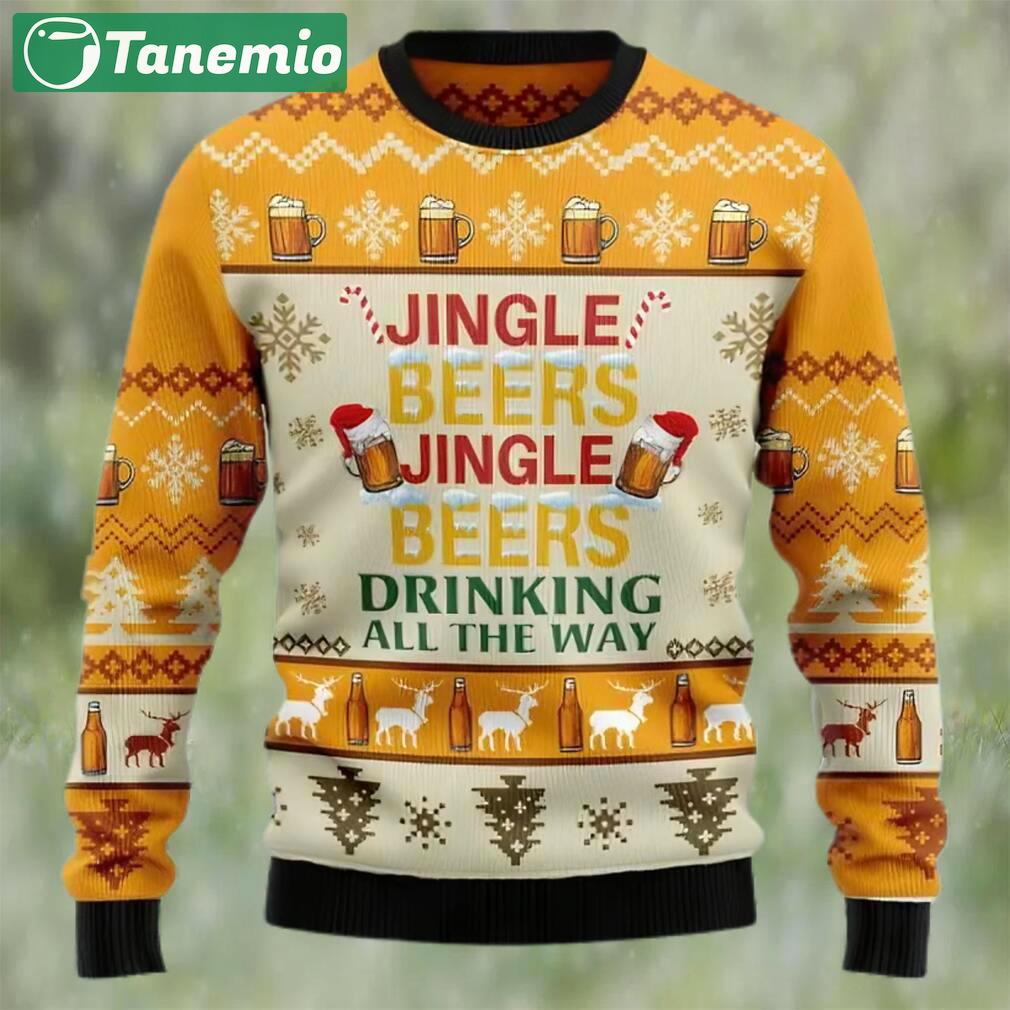 Jingle beers drinking all the way ugly christmas sweater, faux wool sweater, international beer day, gifts for beer lovers, best christmas gifts for 2022 ? prinvity Christmas Ugly Sweater