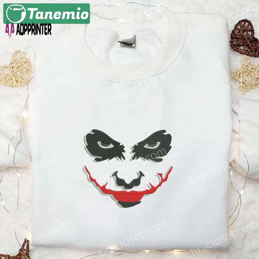 Joker silhouette embroidered shirt scary halloween gift – best halloween apparel Embroidered Shirt