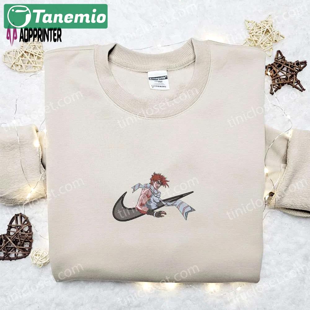Joseph joestar x nike swoosh shirt jojo’s bizarre adventure anime hoodie – best gift idea Embroidered Shirt