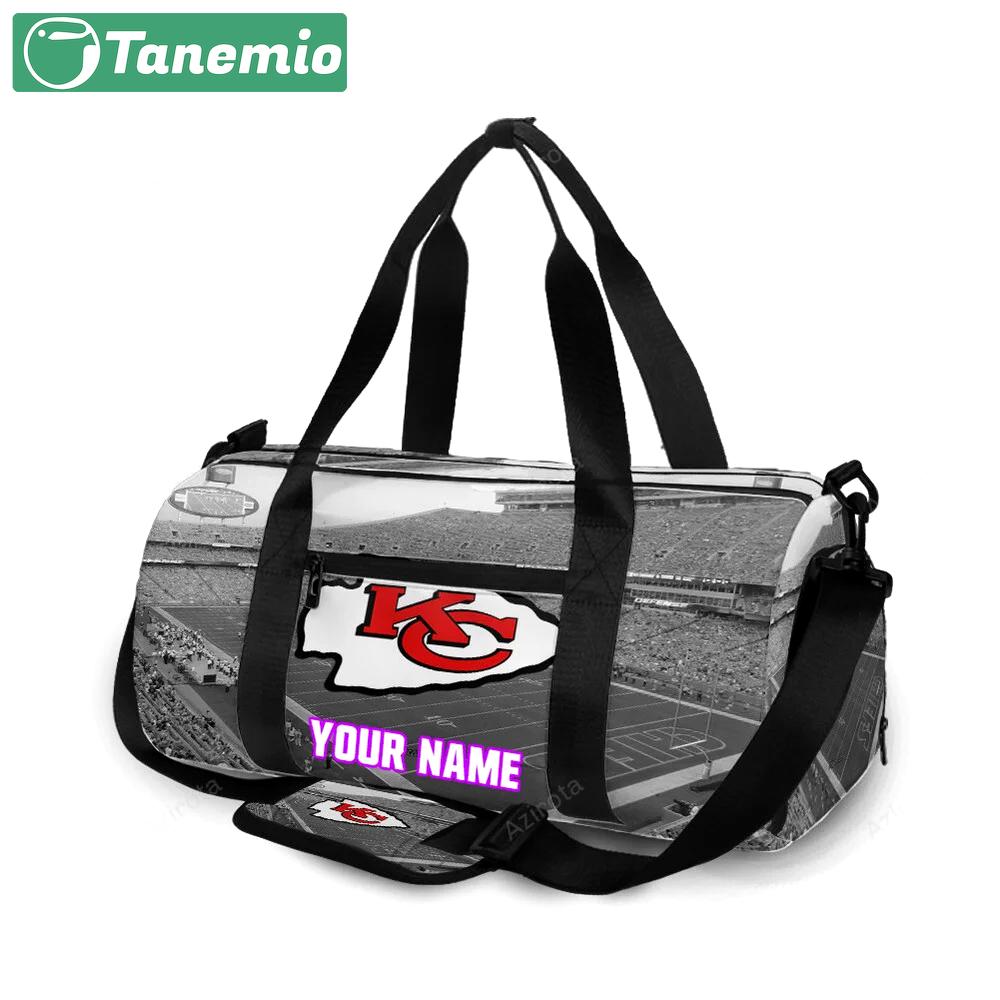Kansas city chiefs arrowhead stadium personalized name travel bag gym bag 1447 Travel Bag