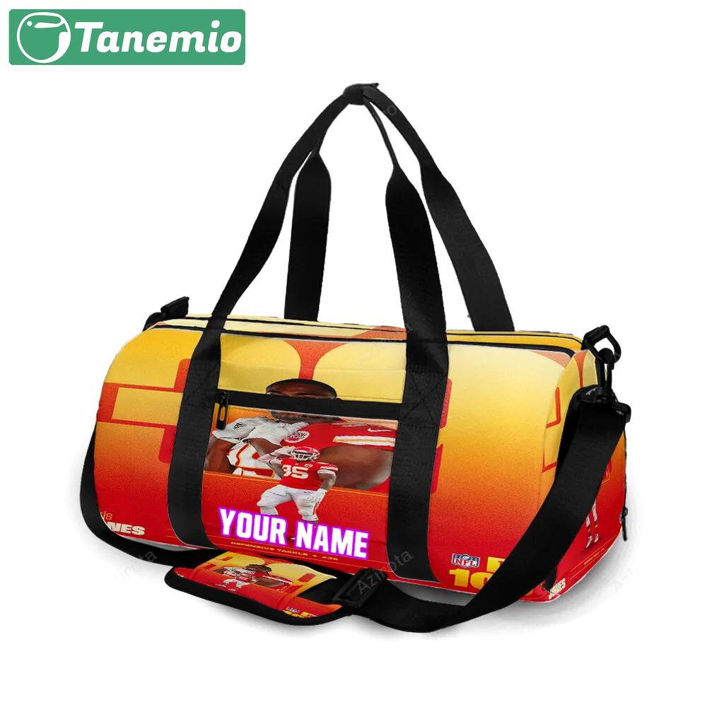 Kansas city chiefs chris jones personalized name travel bag gym bag 1853 Travel Bag