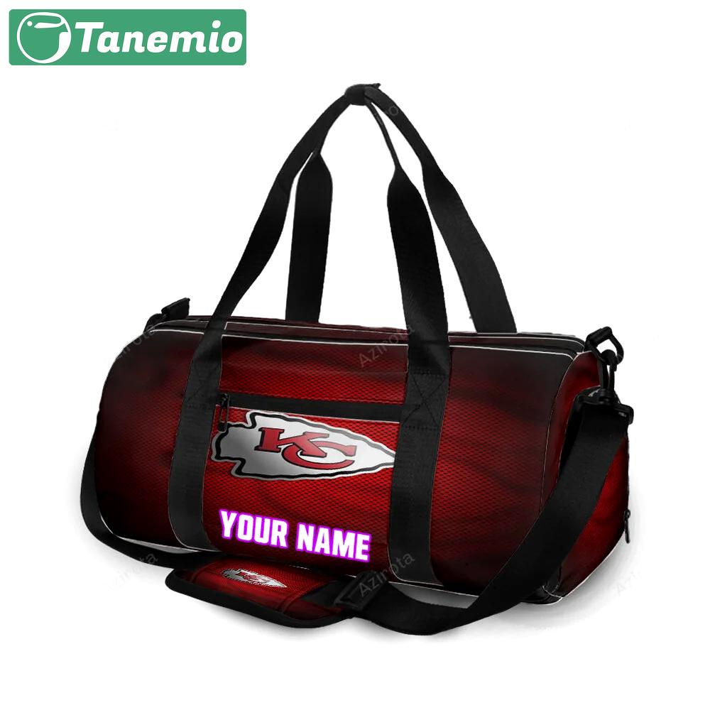Kansas city chiefs emblem v5 personalized name travel bag gym bag 1430 Travel Bag