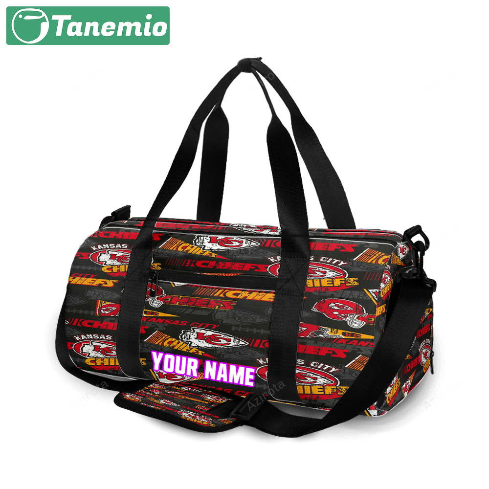 Kansas city chiefs emblem v9 personalized name travel bag gym bag 1373 Travel Bag