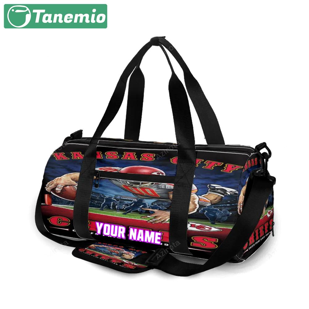 Kansas city chiefs mascot personalized name travel bag gym bag 920 Travel Bag