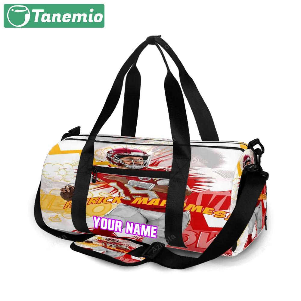 Kansas city chiefs patrick mahomes 15 v8 personalized name travel bag gym bag 229 Travel Bag