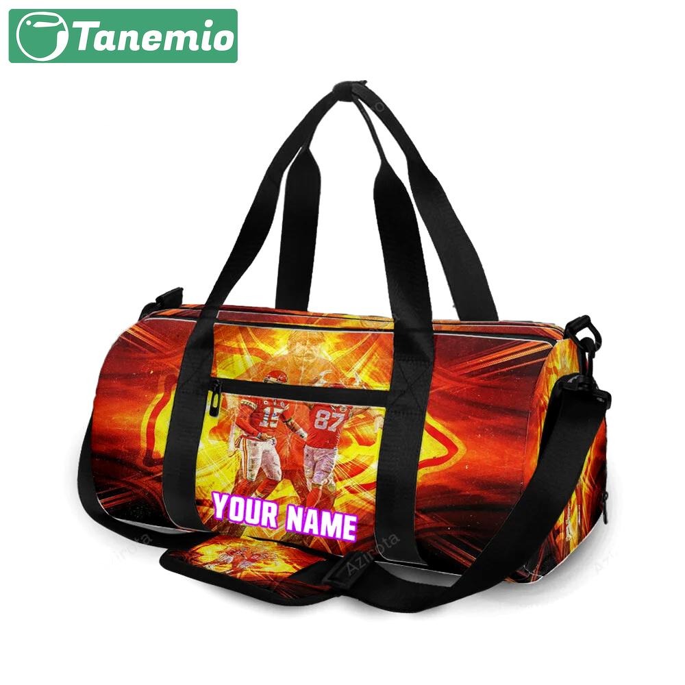 Kansas city chiefs team v2 personalized name travel bag gym bag 877 Travel Bag