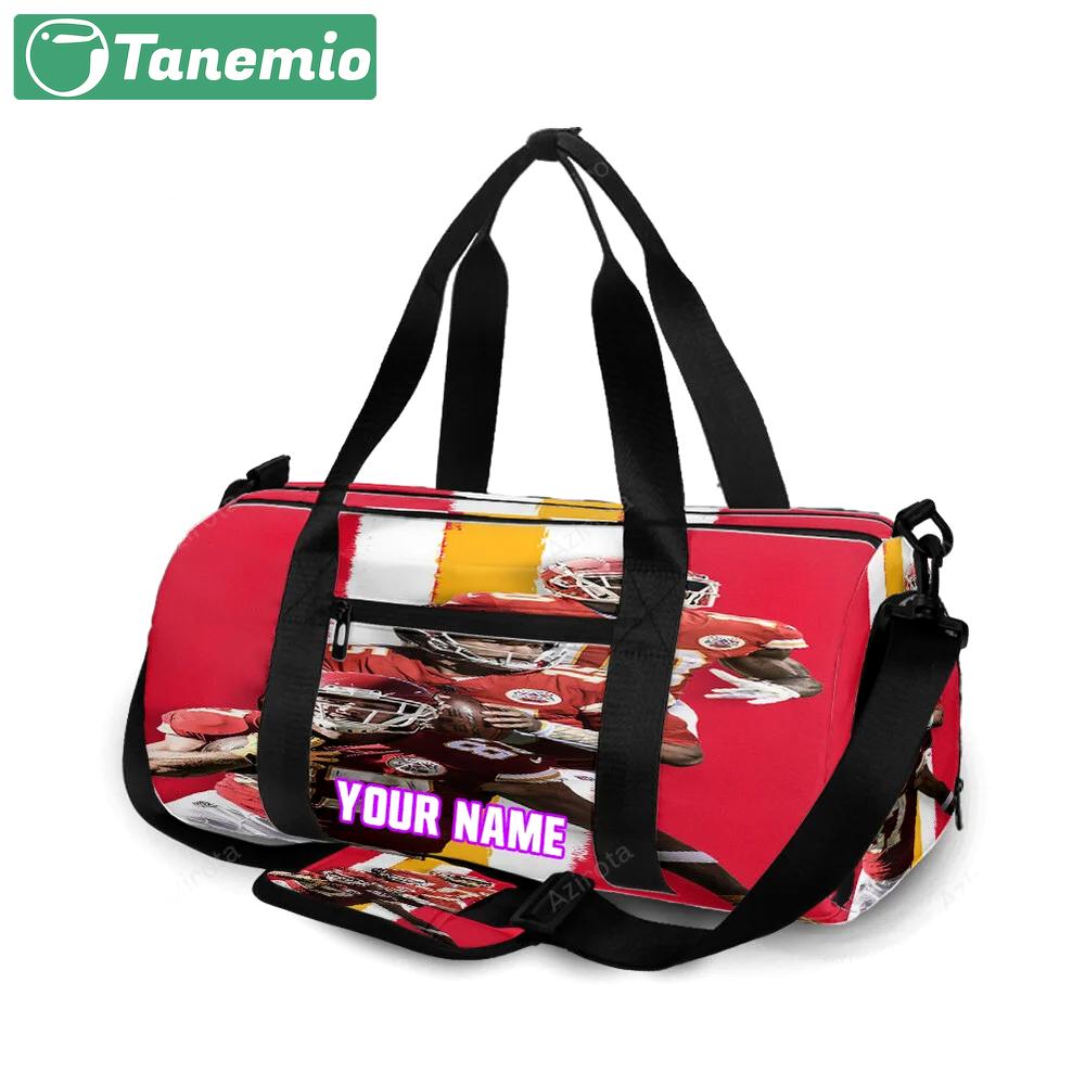 Kansas city chiefs team v8 personalized name travel bag gym bag 1139 Travel Bag