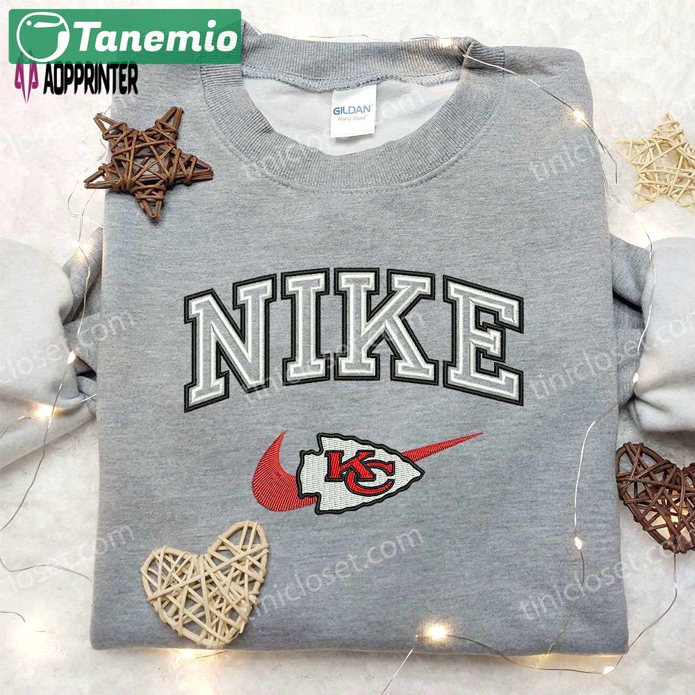 Kansas city chiefs x nike embroidered shirt: nfl sport custom tee Embroidered Shirt