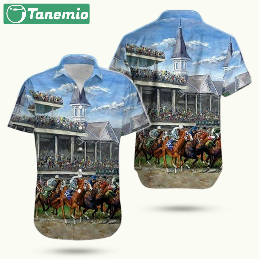 Kentucky derby horse racing 03 hawaiian shirt Hawaii Shirt Shorts & Flip Flops
