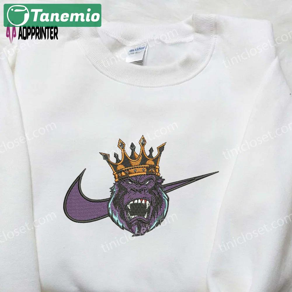 King kong nike embroidered shirt – authentic movie-inspired design Embroidered Shirt