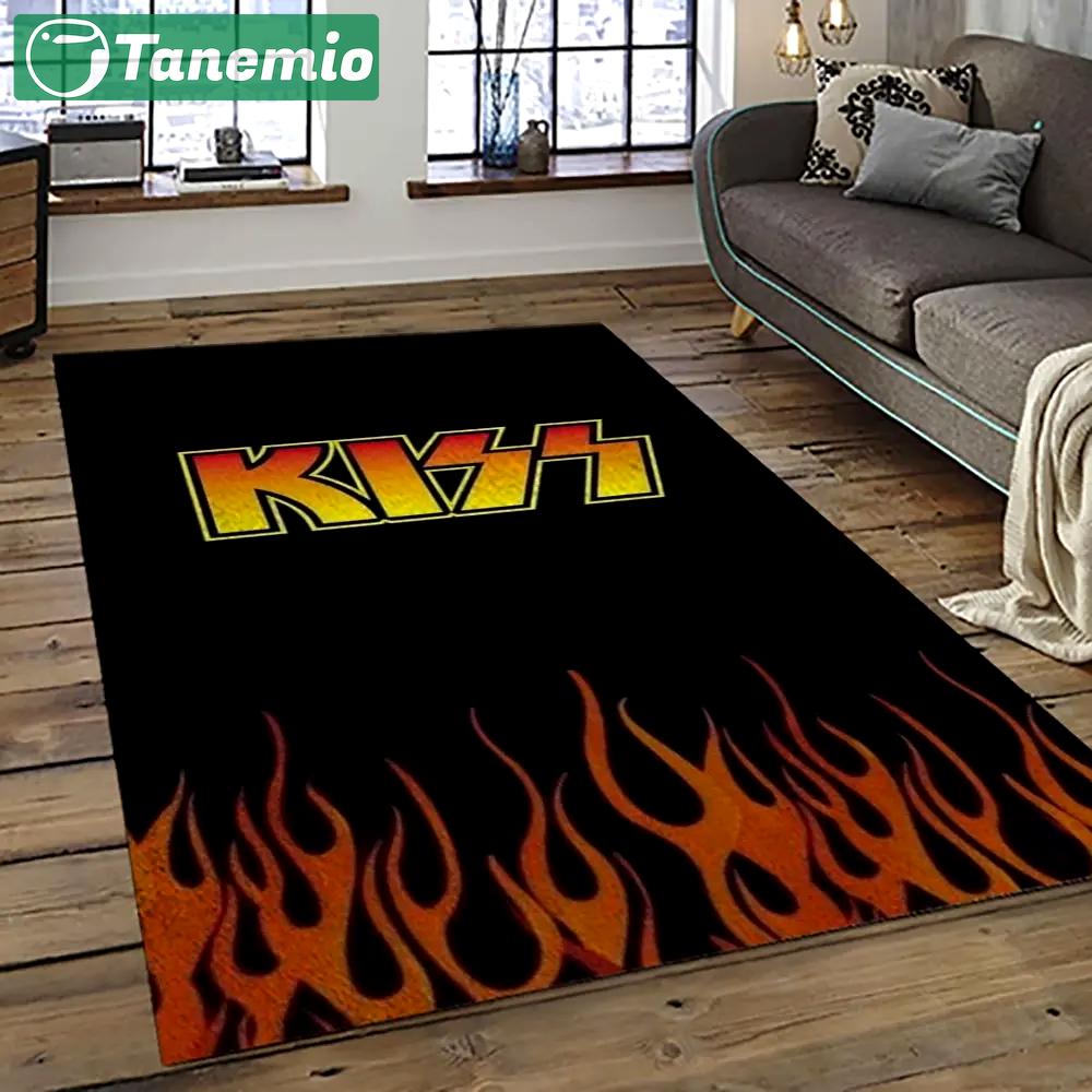 Kiss rock band music retangle carpet area rug home decor best gift for fan and friends as4 Rectangle Rug