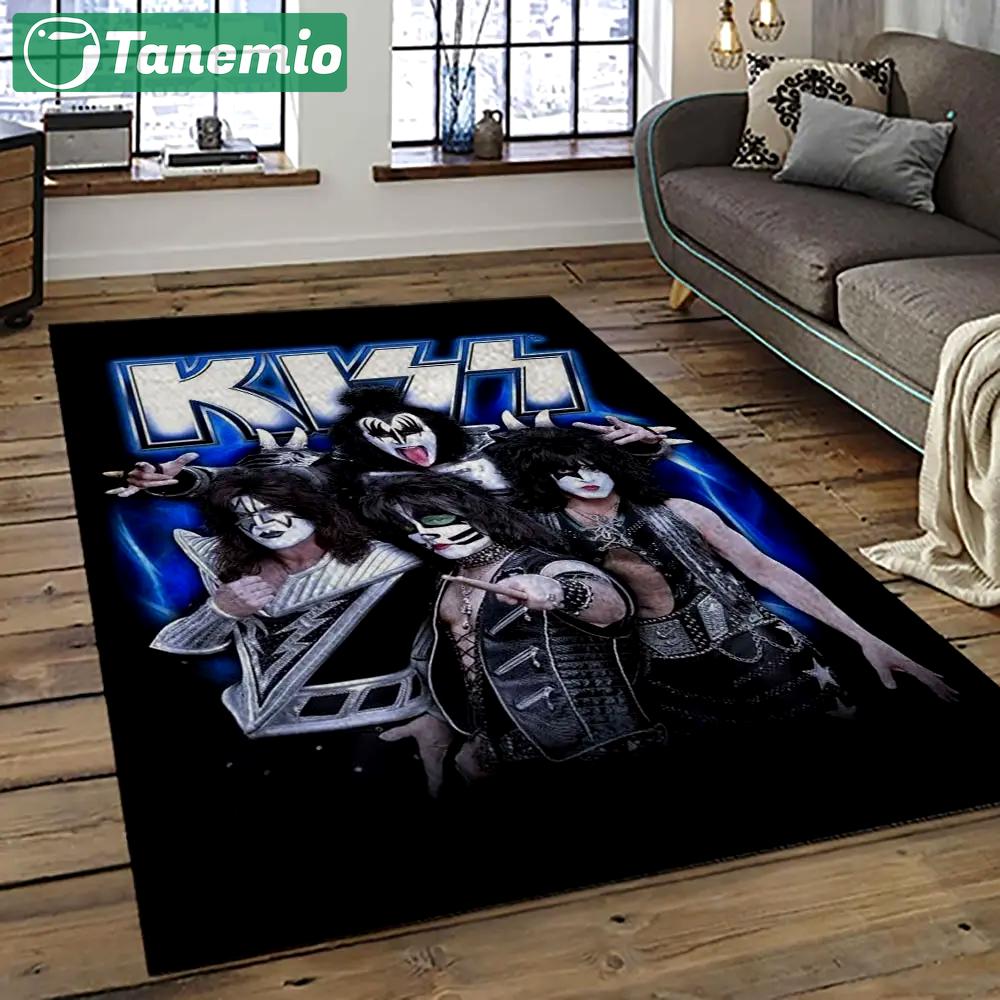 Kiss rock band music retangle carpet area rug home decor best gift for fan and friends as42 Rectangle Rug