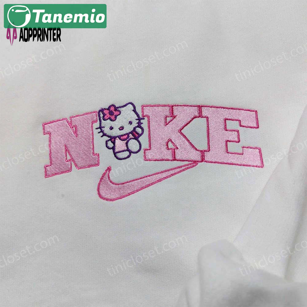 Kitty nike embroidered sweatshirt – nike inspired hoodie perfect girlfriend gift Embroidered Shirt