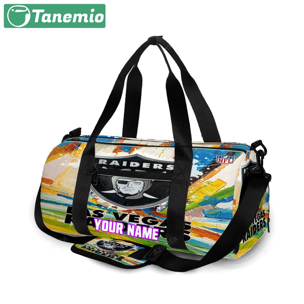 Las vegas raiders art colorful personalized name travel bag gym bag 1213 Travel Bag