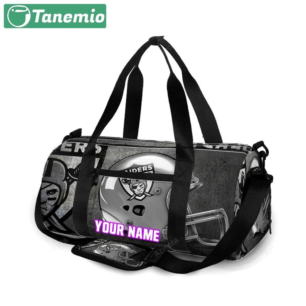 Las vegas raiders helmet art personalized name travel bag gym bag 1244 Travel Bag