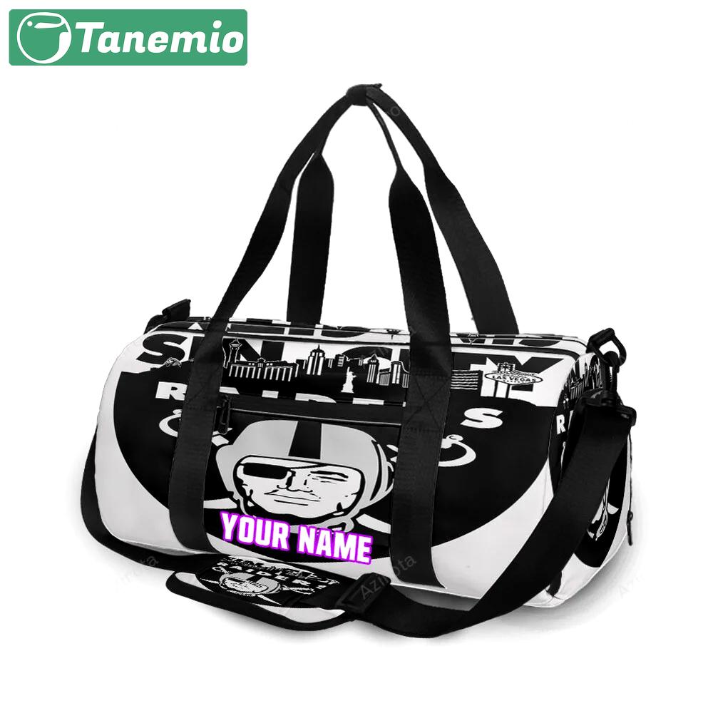 Las vegas raiders logo art sin city personalized name travel bag gym bag 1312 Travel Bag