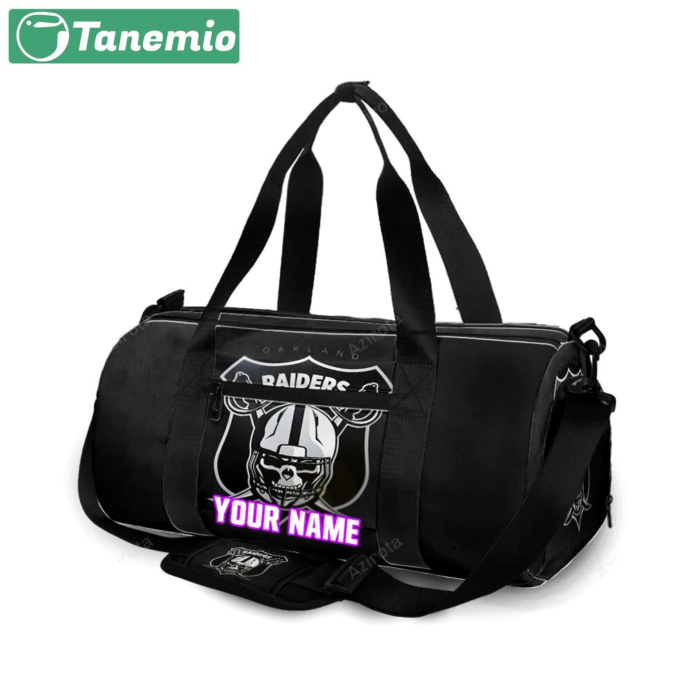 Las vegas raiders logo art skull personalized name travel bag gym bag 58 Travel Bag