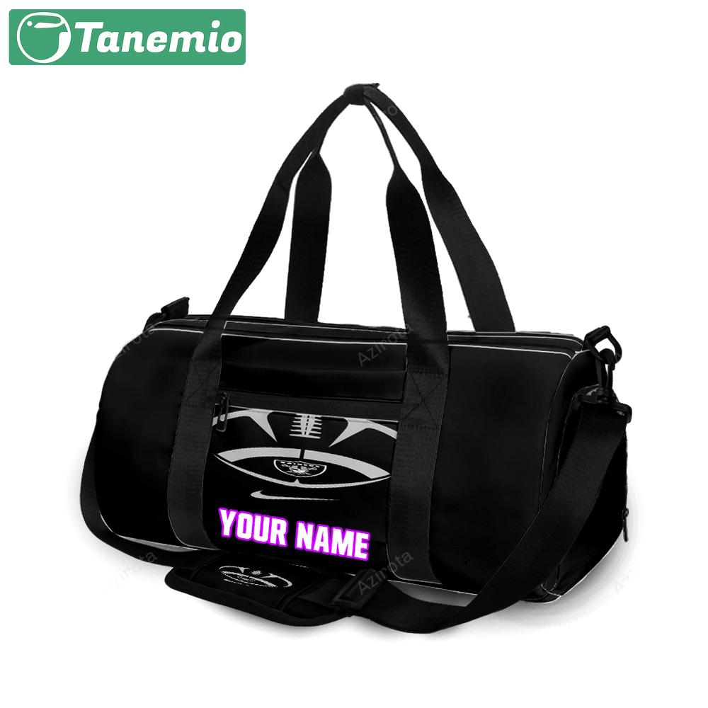 Las vegas raiders logo ball personalized name travel bag gym bag 1806 Travel Bag