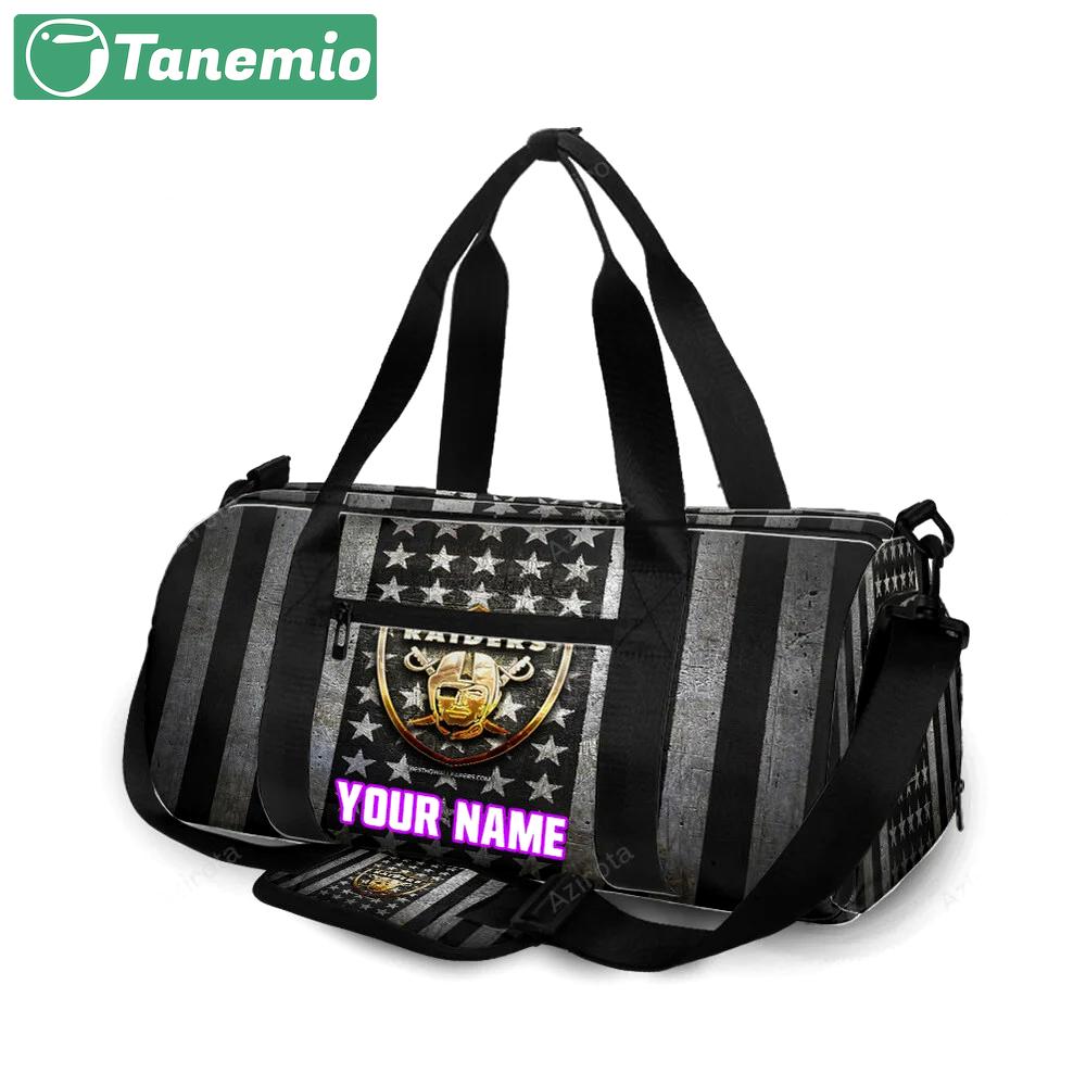 Las vegas raiders logo flag4 personalized name travel bag gym bag 1020 Travel Bag