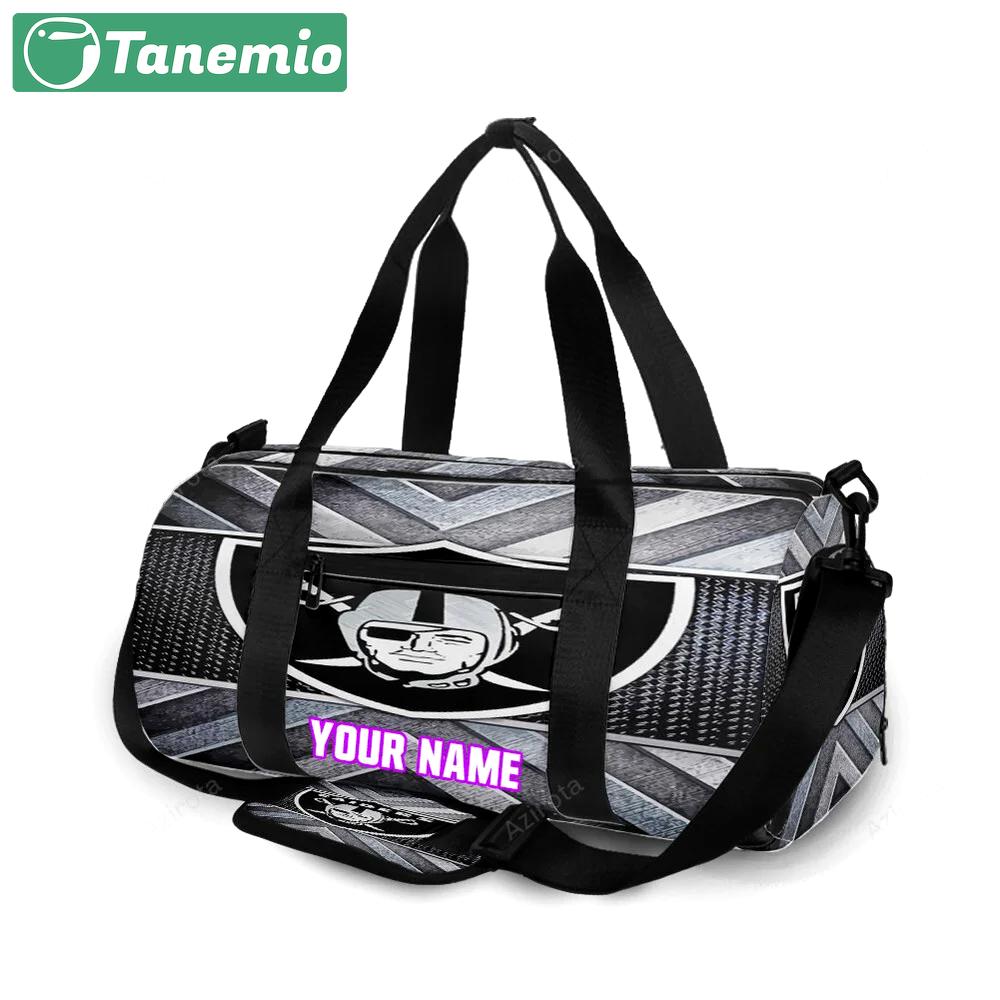 Las vegas raiders logo metal2 personalized name travel bag gym bag 71 Travel Bag