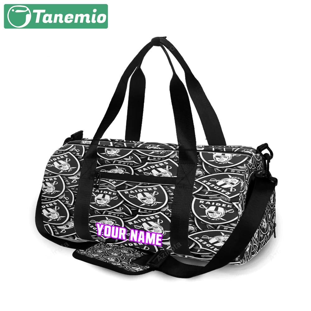 Las vegas raiders logo pattern10 personalized name travel bag gym bag 879 Travel Bag