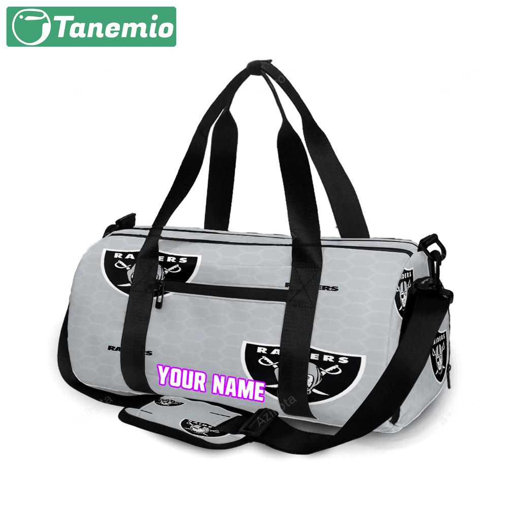 Las vegas raiders logo pattern2 personalized name travel bag gym bag 136 Travel Bag