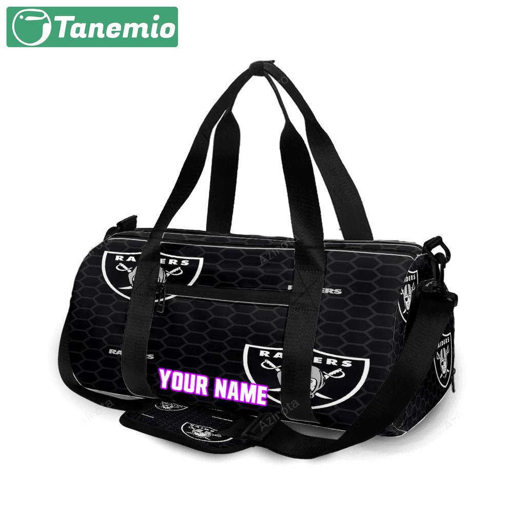 Las vegas raiders logo pattern3 personalized name travel bag gym bag 342 Travel Bag