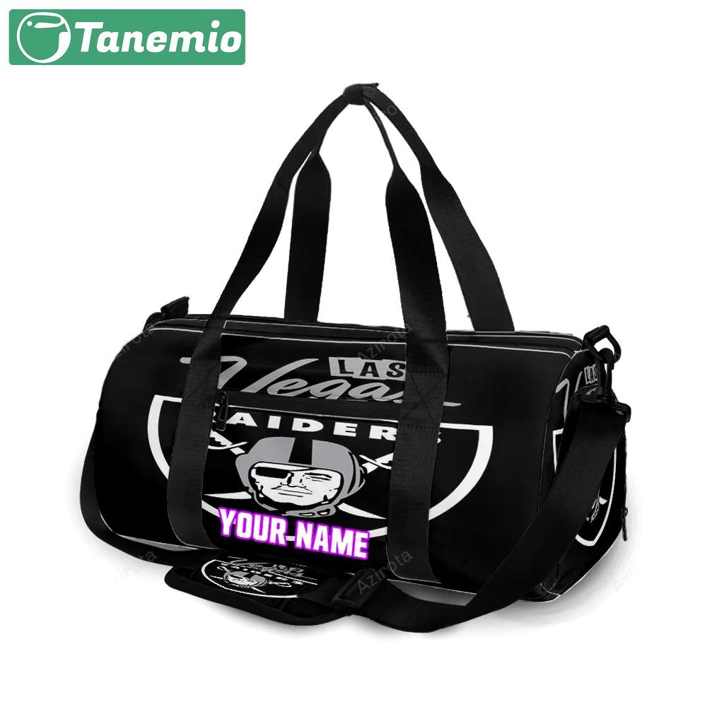 Las vegas raiders logo text2 personalized name travel bag gym bag 2109 Travel Bag