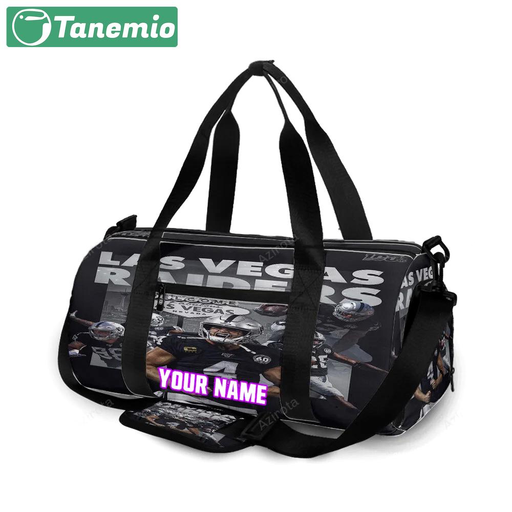 Las vegas raiders team art personalized name travel bag gym bag 221 Travel Bag