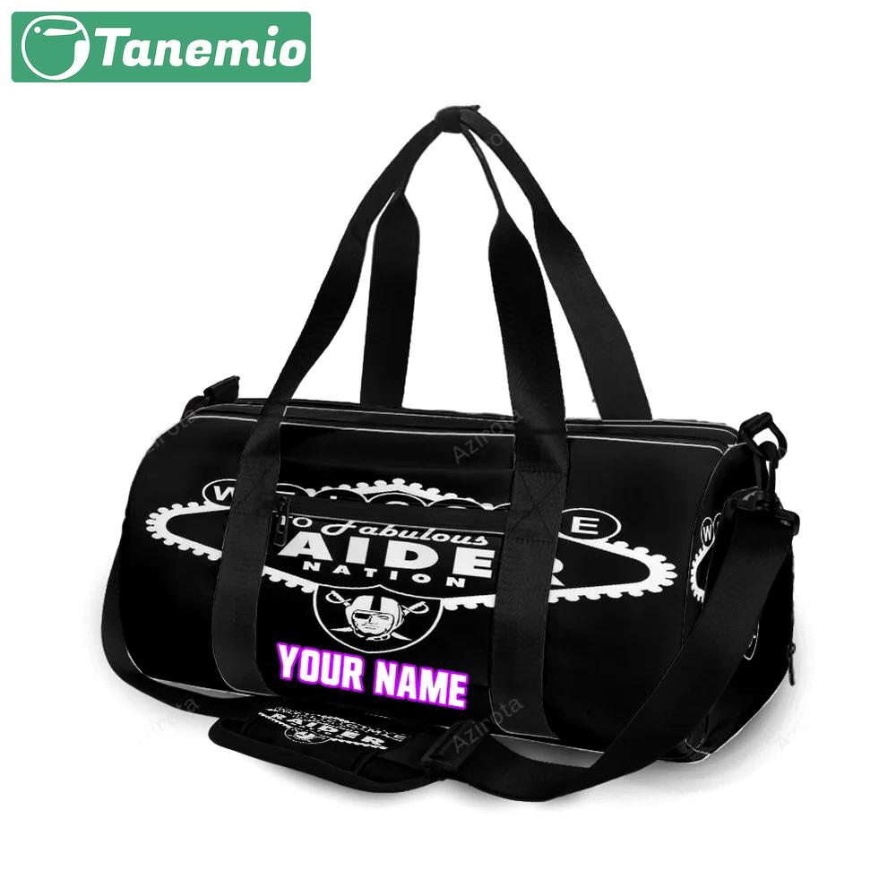 Las vegas raiders welcome to fabulous nation personalized name travel bag gym bag 397 Travel Bag