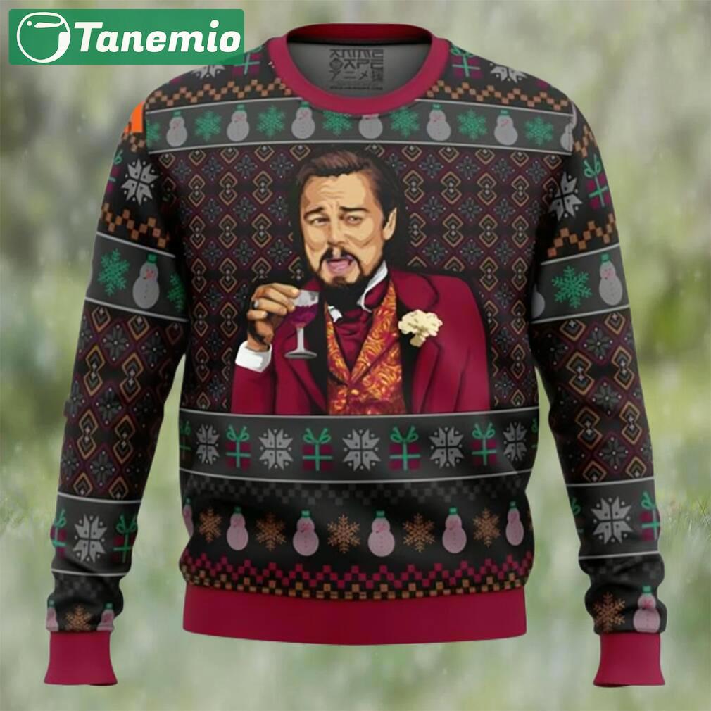 Laughing leo dicaprio meme ugly christmas sweater Christmas Ugly Sweater