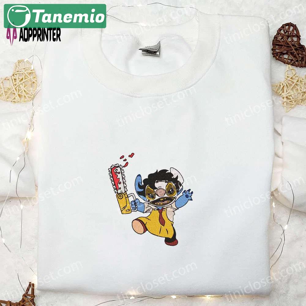 Leatherface stitch cosplay shirt texas chainsaw massacre characters hoodie spooky sweatshirt Embroidered Shirt