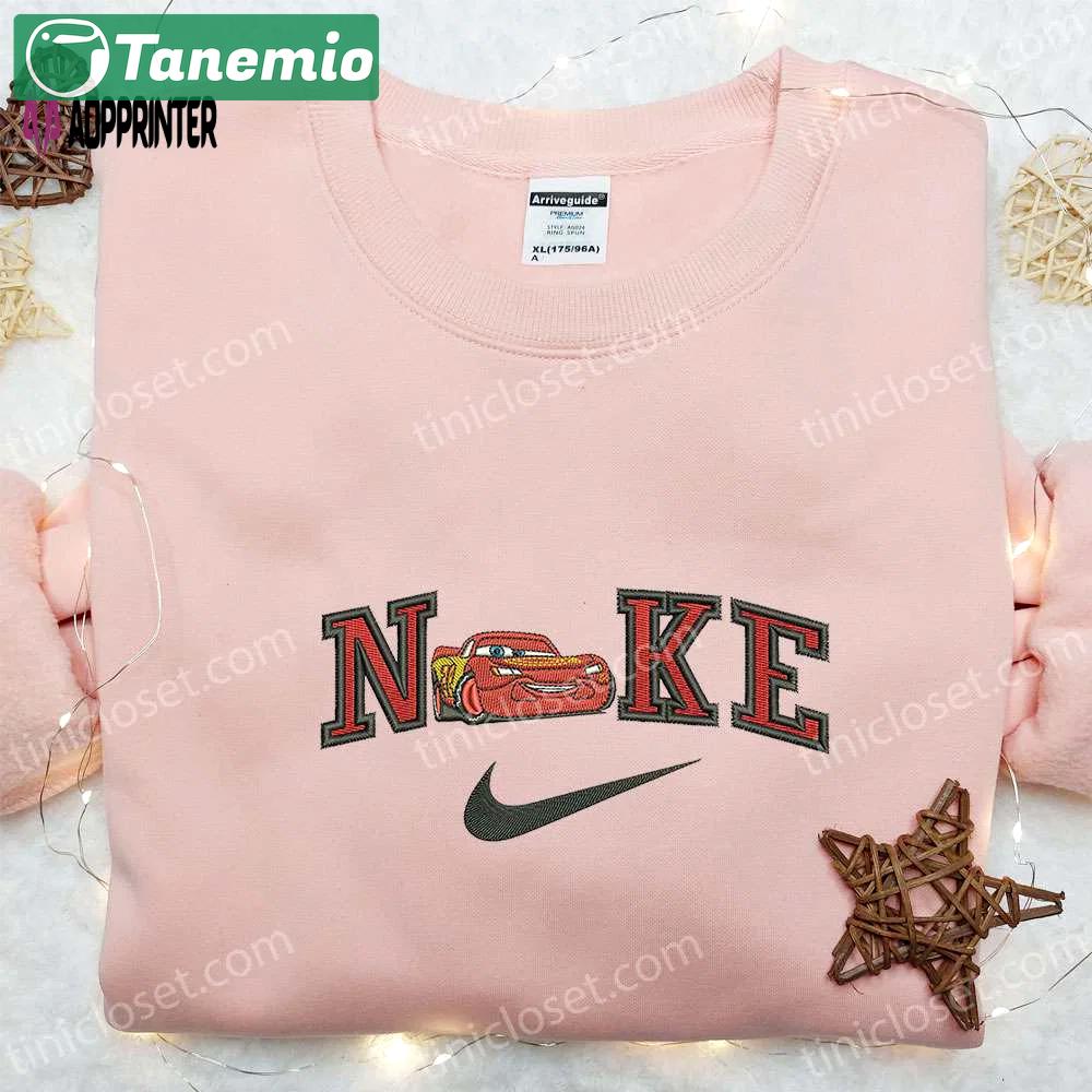 Lightning mcqueen x nike cartoon embroidered shirt cars inspired nike tee Embroidered Shirt