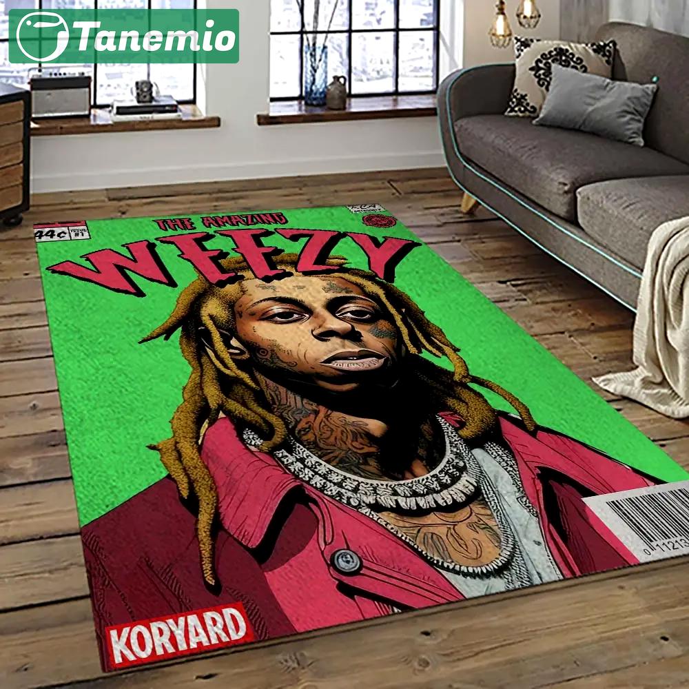 Lil wayne rapper hiphop music rap carpet area rug home decor gift for fans gift for friends lil24 Rectangle Rug
