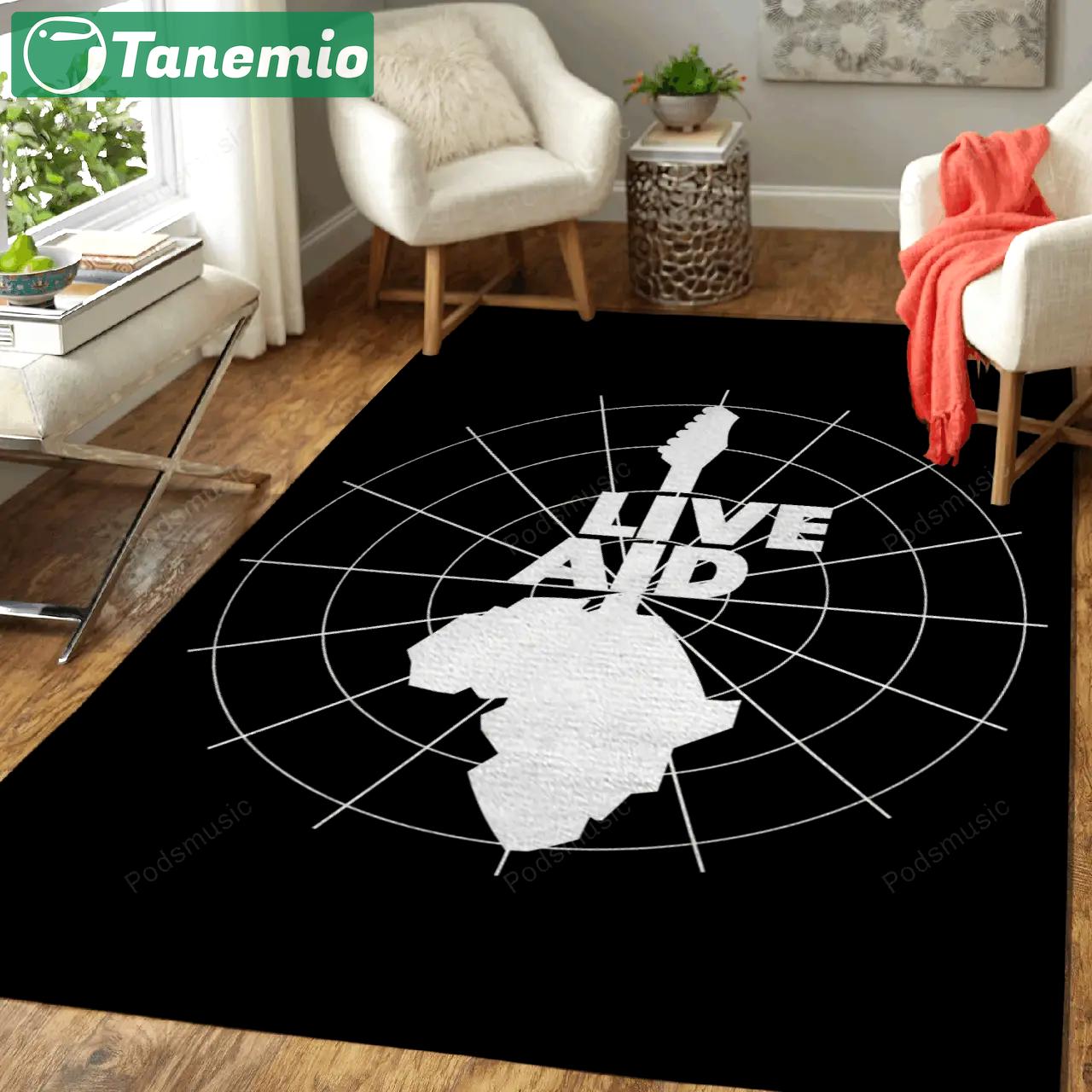 Live aid curtain spiderweb music art for fans area rug living room carpet rug regtangle carpet floor decor home decor Rectangle Rug