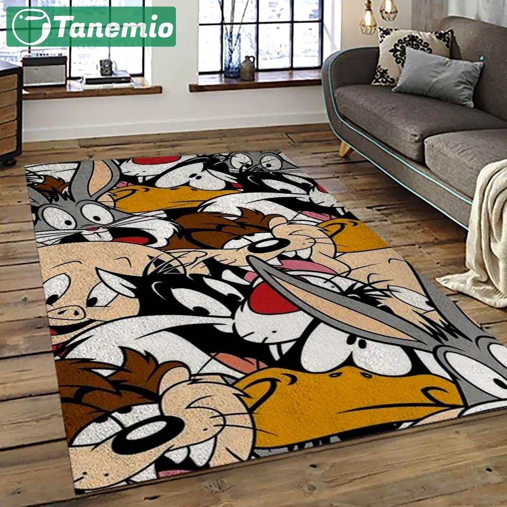 Looney tunes characters cartoon movie carpet rectangle area rug for living room bedroom decor lt32 Rectangle Rug